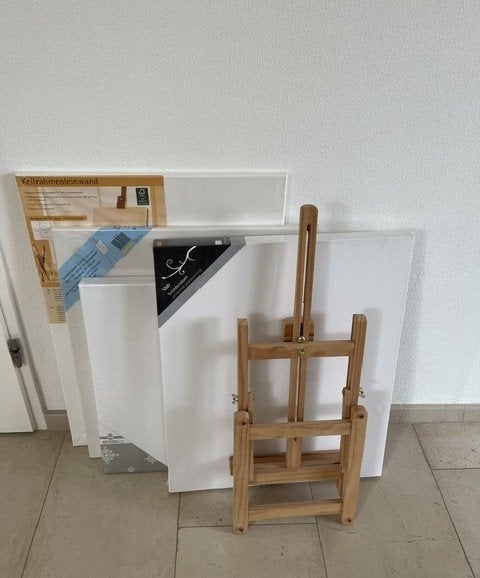 SCHILDERSDOEKEN EN SCHILDERSEZEL, Hobby en Vrije tijd, Schilderen, Ophalen, Nieuw, Ezel