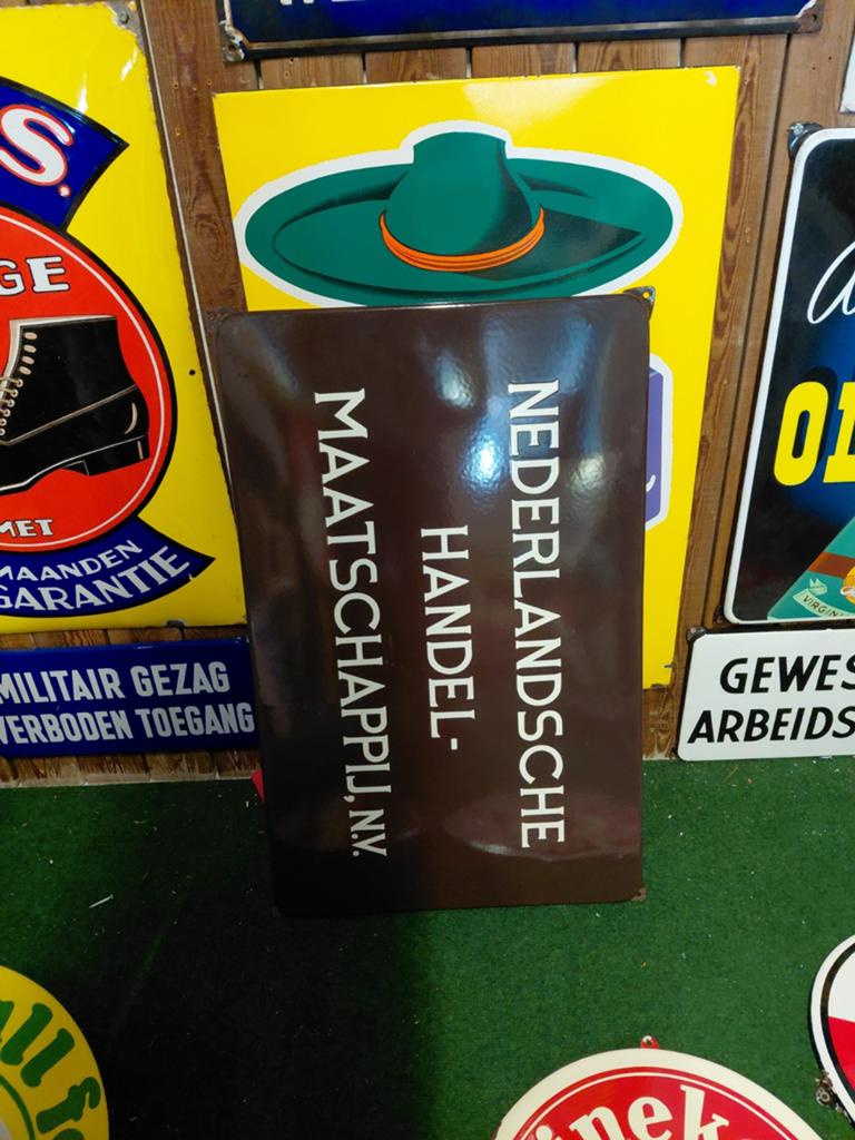 Emaille reclamebord, Ophalen of Verzenden, Gebruikt, Reclamebord