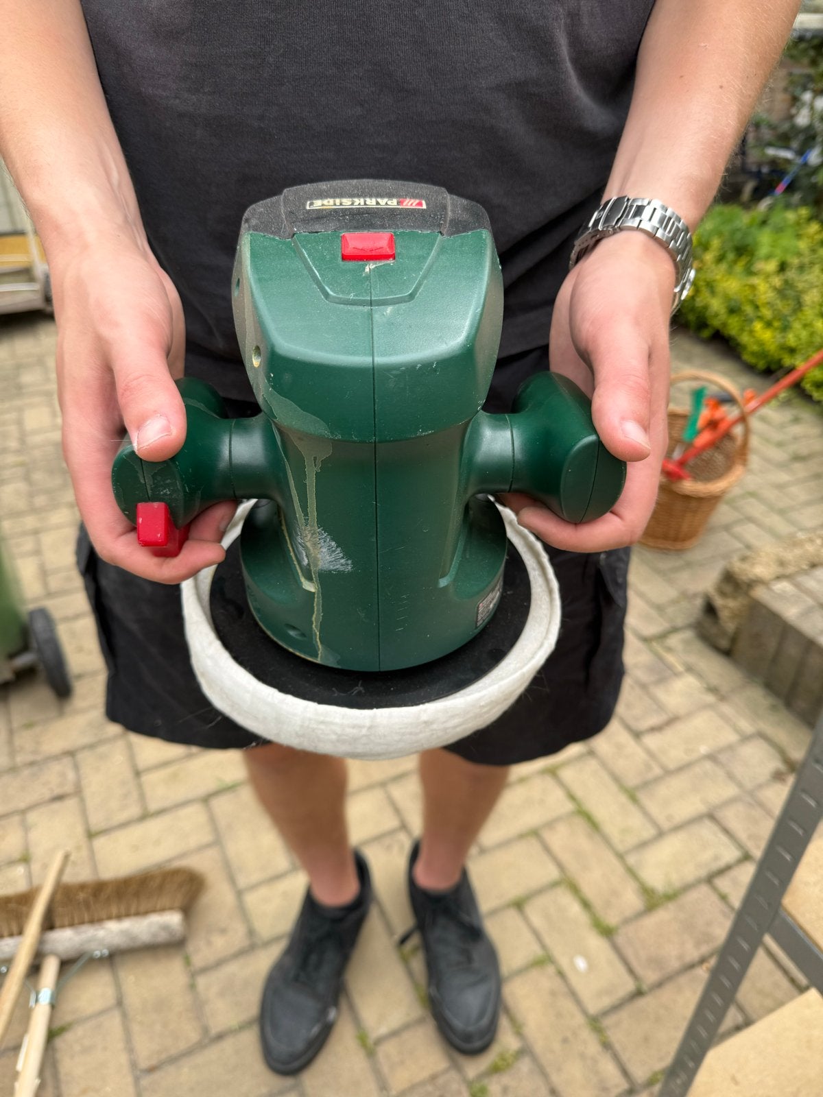 Parkside Accu Poetsmachine met Oplader, Doe-het-zelf en Verbouw, Gereedschap | Schuurmachines, Ophalen, Gebruikt, Minder dan 600 watt