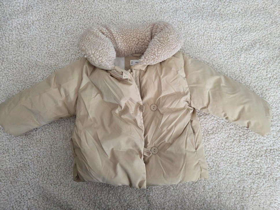 Baby jas winterjas beige teddy, Ophalen of Verzenden, Zo goed als nieuw, Meisje, Jasje