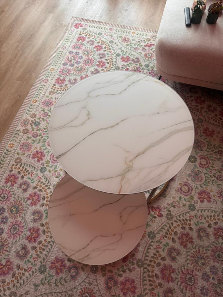 Salontafel set, Ophalen, Gebruikt, 50 tot 100 cm, Rond