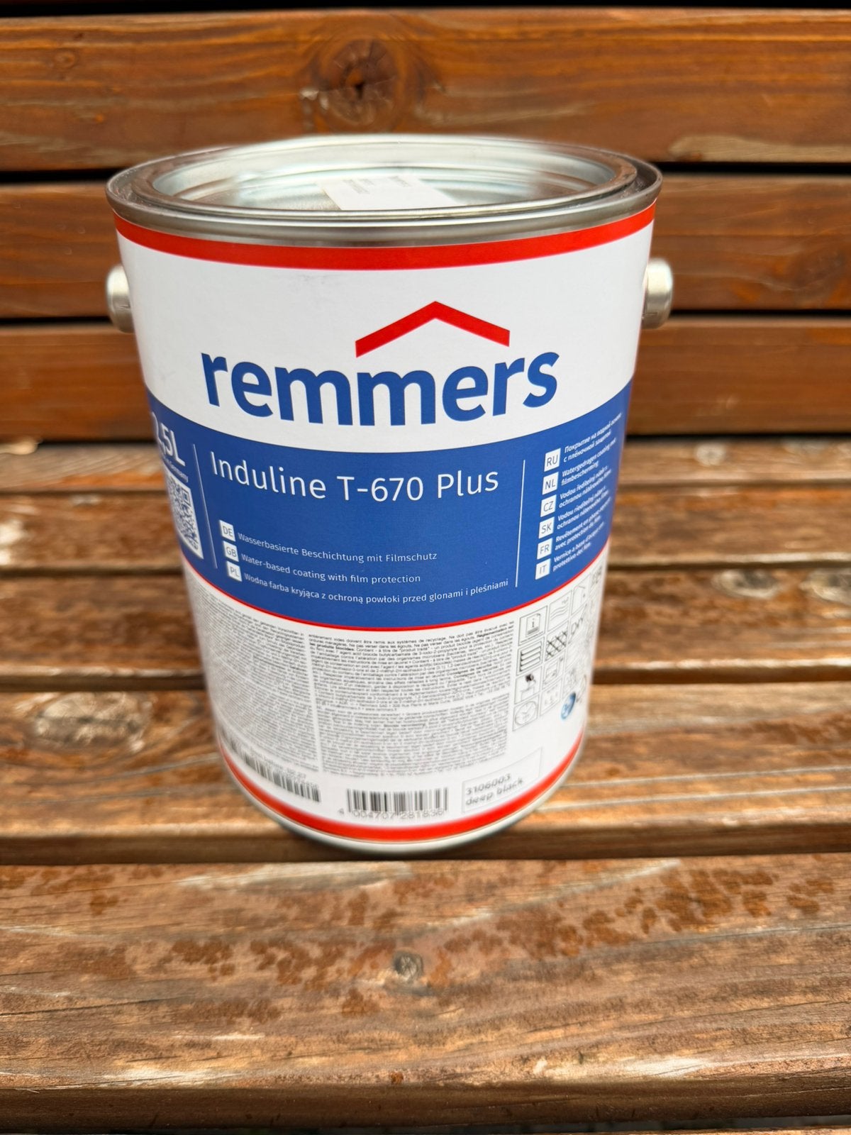 Remmers induline T-670 plus diepzwart 2,5 liter, Ophalen, Zwart, Beits, Zo goed als nieuw