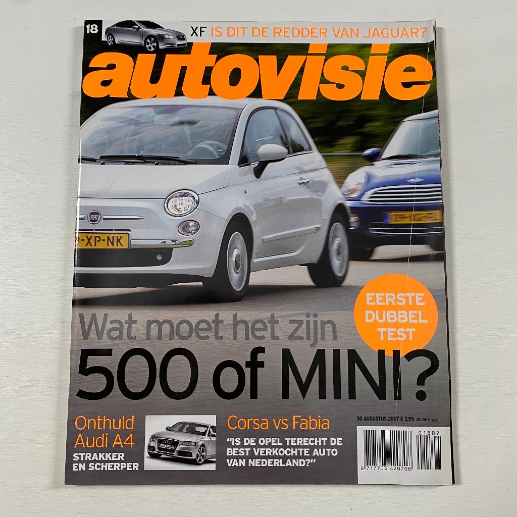 Autovisie nr. 18 - 30 augustus 2007 - Fiat 500 of Mini, Ophalen of Verzenden, Gelezen, Algemeen