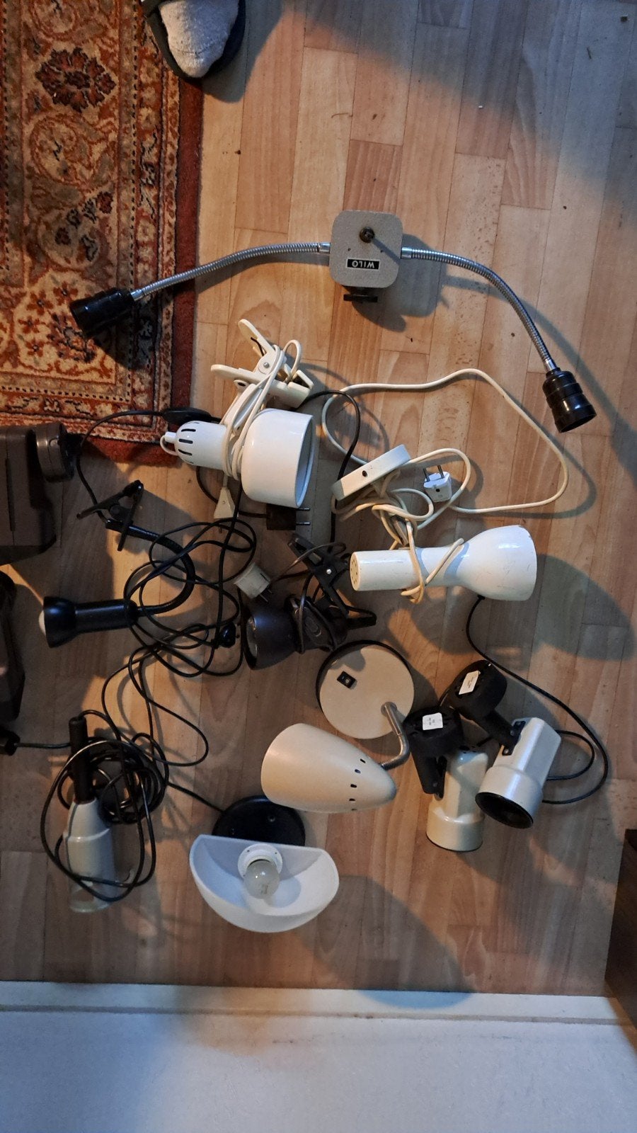 Diverse vintage lampen - wand, klem en spot, Ophalen of Verzenden