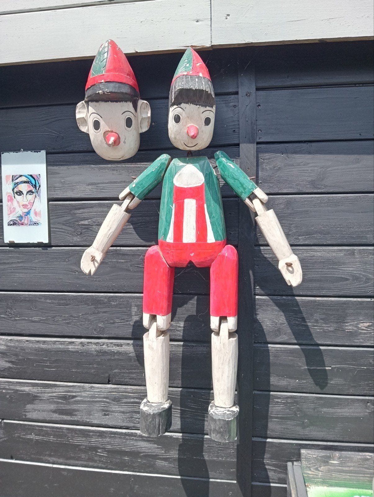 Grote houten Pinokkio pop - decoratie, Antiek en Kunst, Ophalen