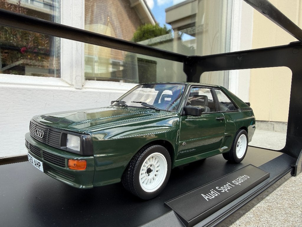 1:18 Audi Sport Quattro SWB groen 1985 Norev 188317, Hobby en Vrije tijd, Modelauto's | 1:18, Auto, Norev, Norev, Zo goed als nieuw