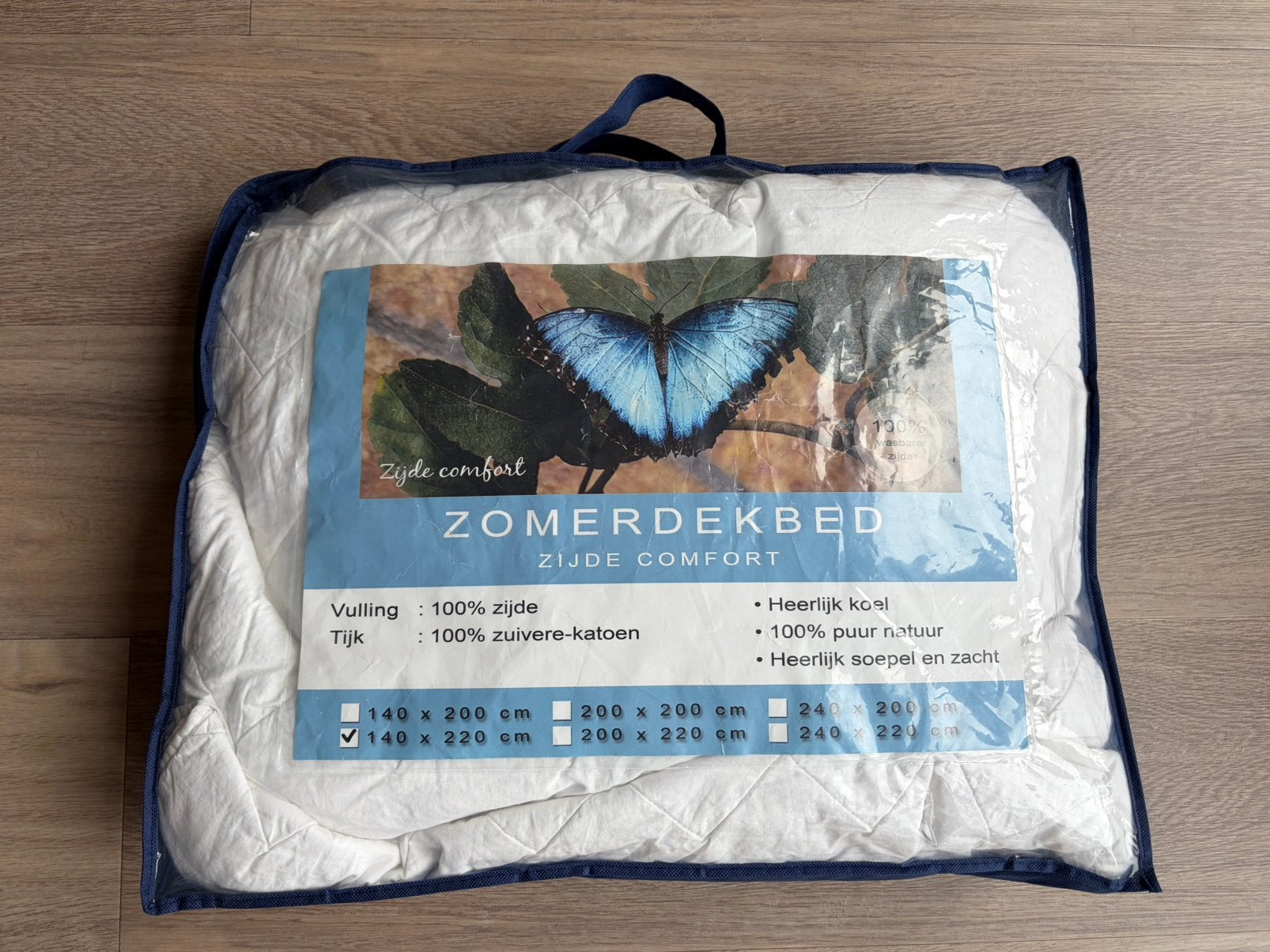 Zijden dekbed 140x220 cm, Eenpersoons, Wit, Overige materialen, Ophalen of Verzenden