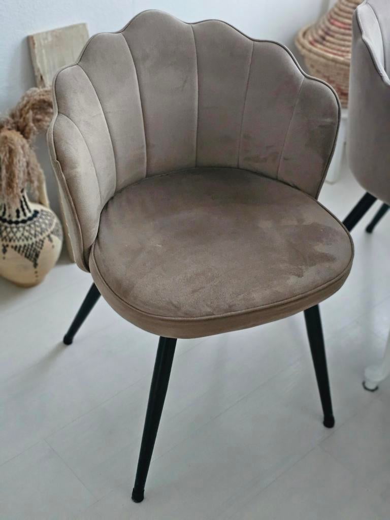Schelpstoelen velvet z.g.a.n. 4 stuks, Ophalen, Zo goed als nieuw, Overige kleuren, Eén