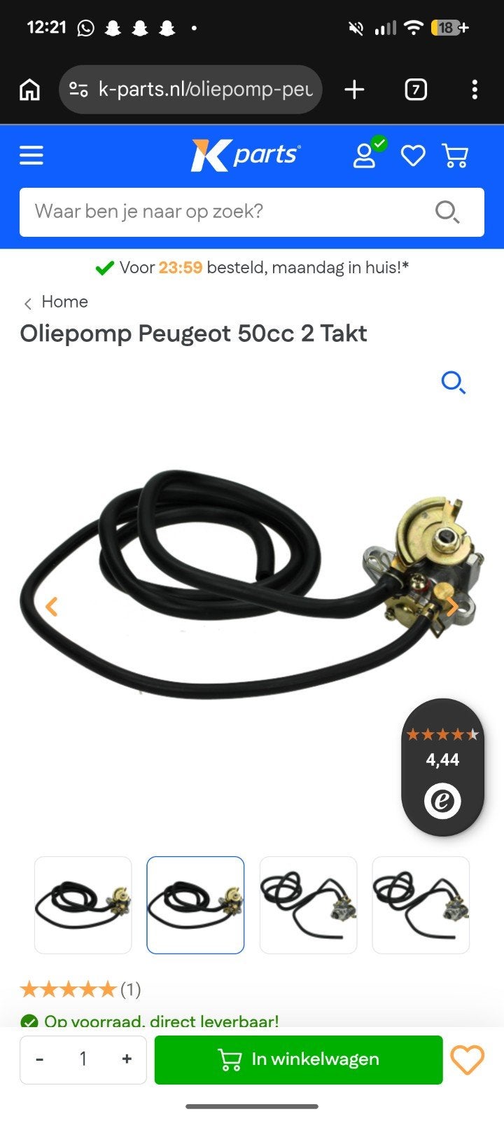Oliepomp Peugeot 50cc 2 Takt, Ophalen of Verzenden, Nieuw, Overige typen, Overige merken