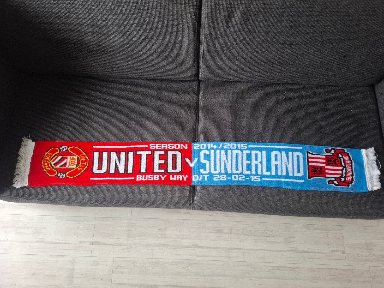 Manchester United vs Sunderland Sjaal 2014/2015, Verzamelen, Sportartikelen en Voetbal, Ophalen of Verzenden, Zo goed als nieuw
