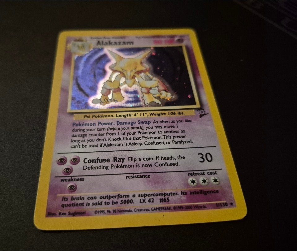 Alakazam Pokémon kaart (Base Set, Holo), Ophalen of Verzenden, Gebruikt, Losse kaart