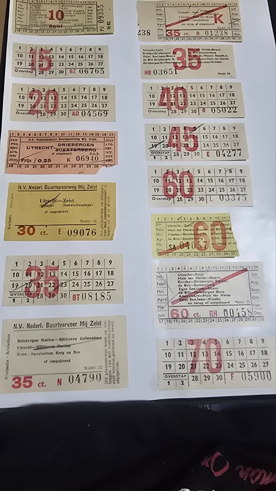15 oude kaartjes Nederlandse Buurtspoorweg Maatschappij, Verzamelen, Ophalen of Verzenden, Gebruikt