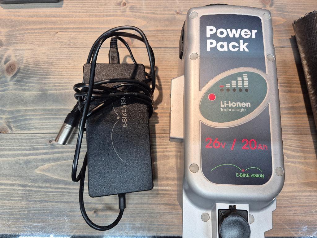 E-bike vision/Panasonic accu 26V-20Ah + snellader, Nieuw, NVT, Ophalen of Verzenden, E-bike vision