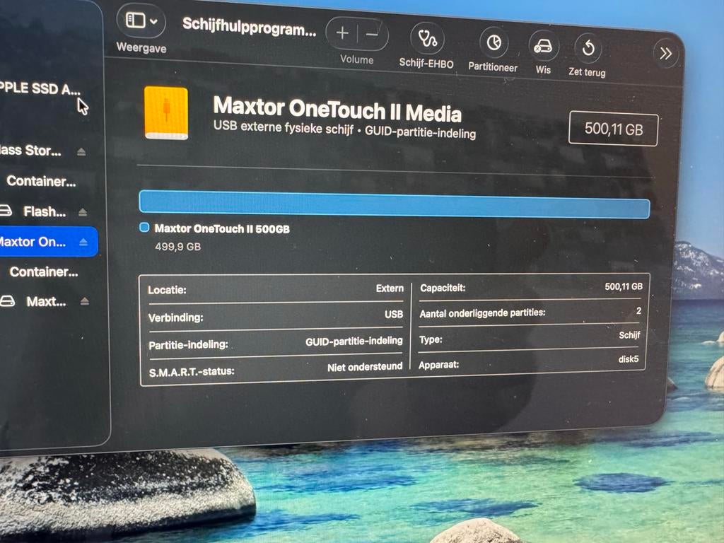 Maxtor OneTouch II 500GB Externe HDD, Computers en Software, Harde schijven, Gebruikt, Server, HDD, Ophalen of Verzenden