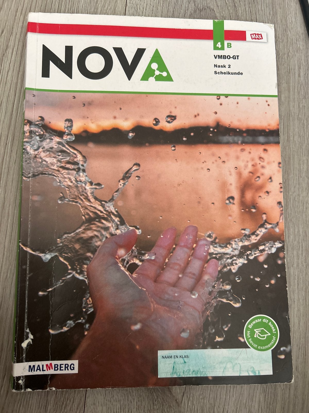 NOVA Scheikunde VMBO-GT Nask 2 - Malmberg, Ophalen of Verzenden, Gelezen, VMBO, Scheikunde