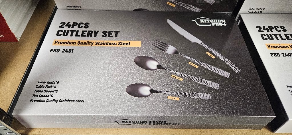 24-delige Bestekset - Zwart - Nieuw in doos, Bestekset, Overige typen, Nieuw, Ophalen of Verzenden