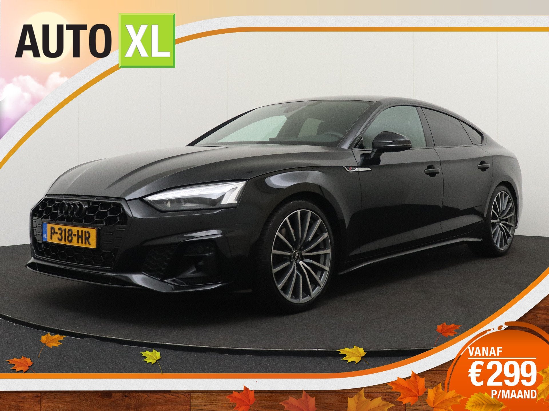Audi A5 Sportback 2.0 TFSI S-Line Competition Black-Ed Camer, Dealer onderhouden, Gebruikt, 4 cilinders, Zwart