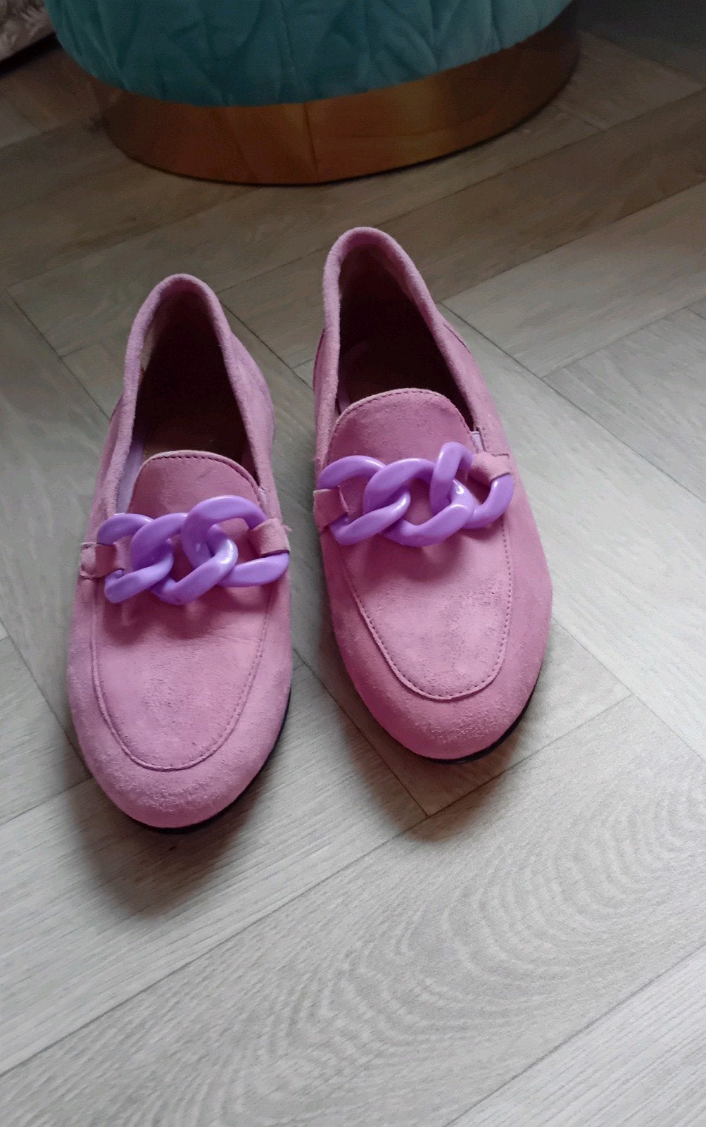 Linea Zeta mocassins loafers lila roze schakelketting 36, Instappers, Ophalen of Verzenden, Zo goed als nieuw, Linea Zeta