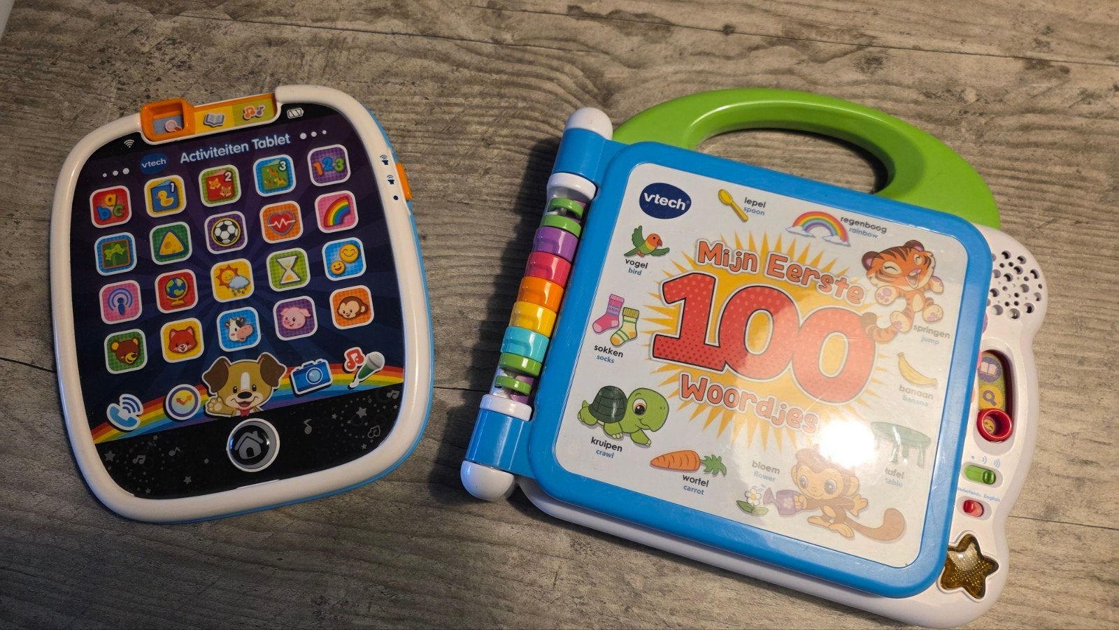 VTech Activiteiten Tablet en Mijn Eerste 100 Woordjes, Ophalen, Zo goed als nieuw, Overige typen, Met geluid
