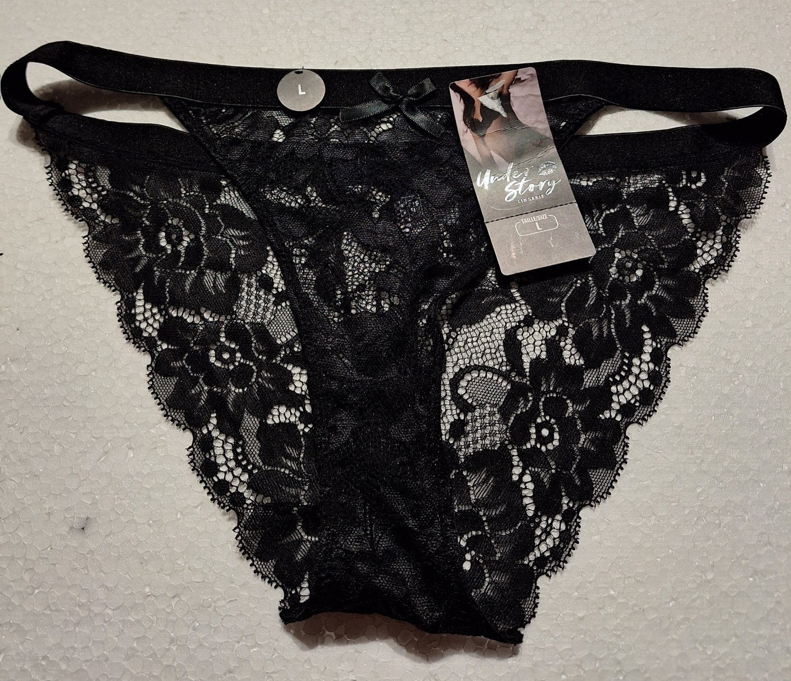 Sexy zwarte tanga-slip van Under Story maat L, Kleding | Dames, Ondergoed en Lingerie, Under Story, Verzenden, Zwart, Slip
