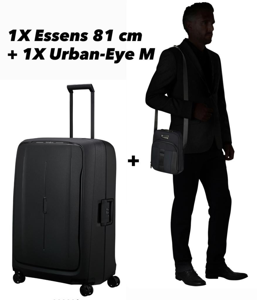 Samsonite Essens Koffer 81cm + Urban-Eye Crossbody Tas M, Wieltjes, Zo goed als nieuw, 75 cm of meer, 80 cm of meer