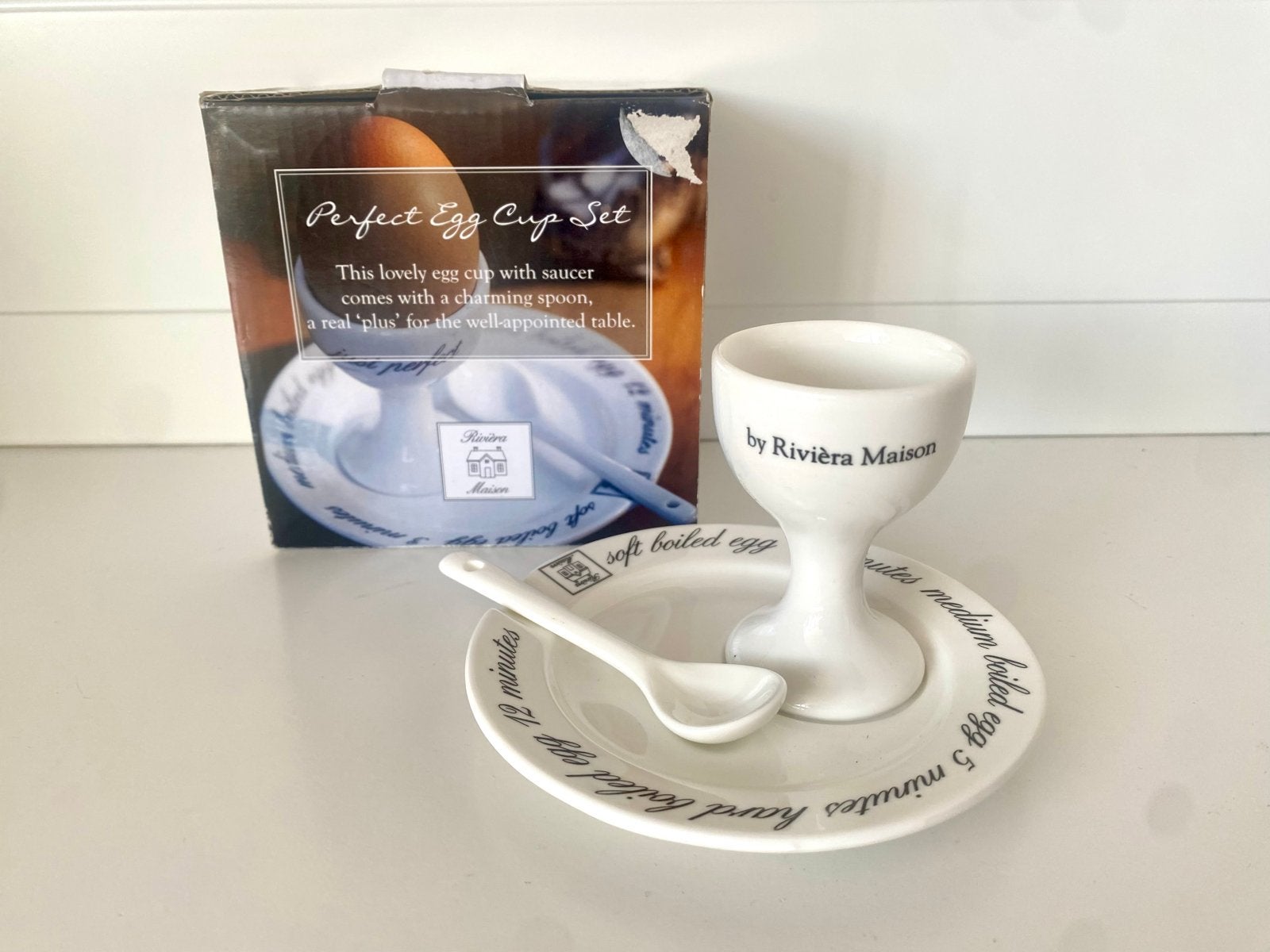 Riviera Maison Perfect Egg Cup Set - Nieuw in doos, Overige typen, Nieuw, Ophalen of Verzenden, Steen/keramiek