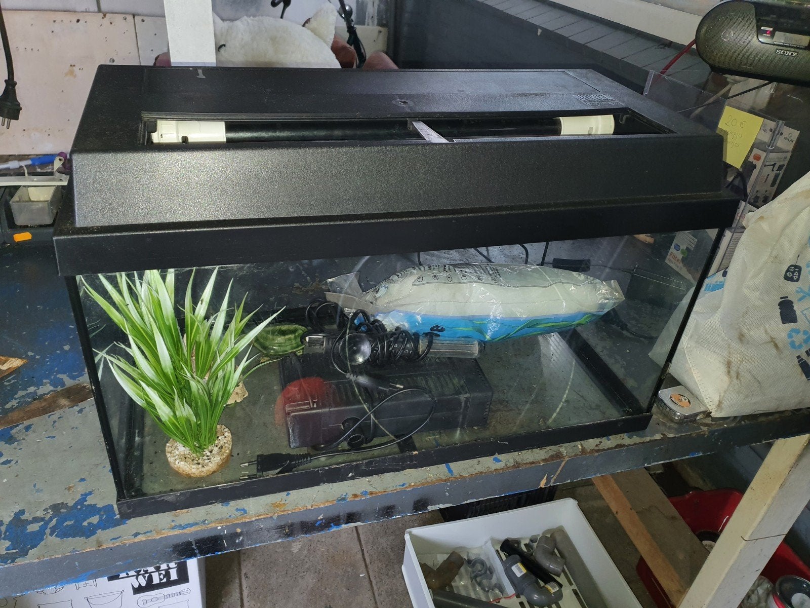 aquarium 60*30 cm met toebehoren, Ophalen, Gebruikt, Leeg aquarium