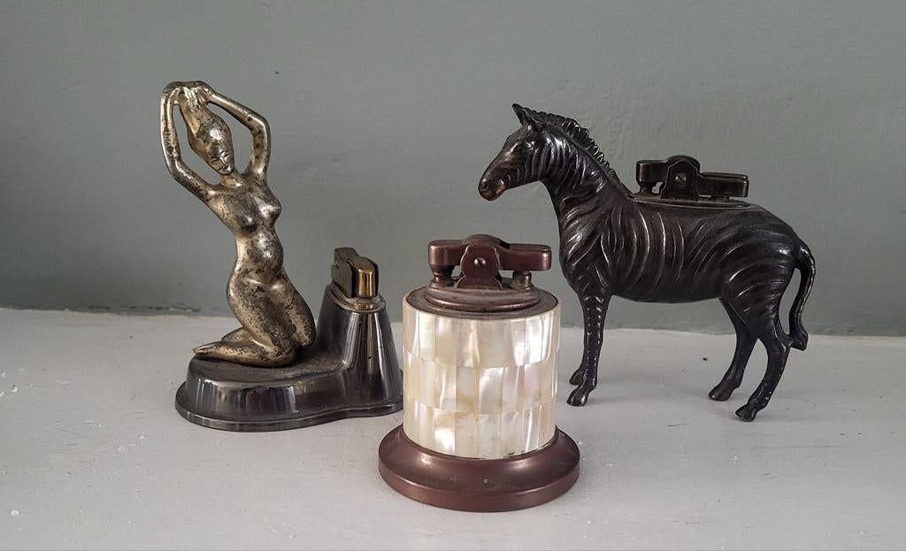 Te koop drie antieke aanstekers, Ophalen of Verzenden, Gebruikt, Aansteker