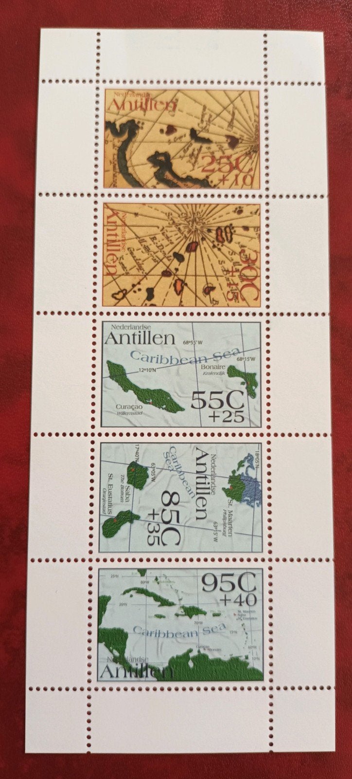 Antillen block met toeslag landkaarts MNH, Verzenden, Postfris