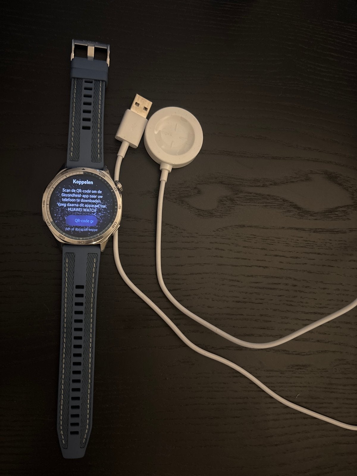 Huawei Watch GT 5 46mm zilver/blauw - Zo goed als nieuw, IOS, Ophalen of Verzenden, Zo goed als nieuw, Waterdicht