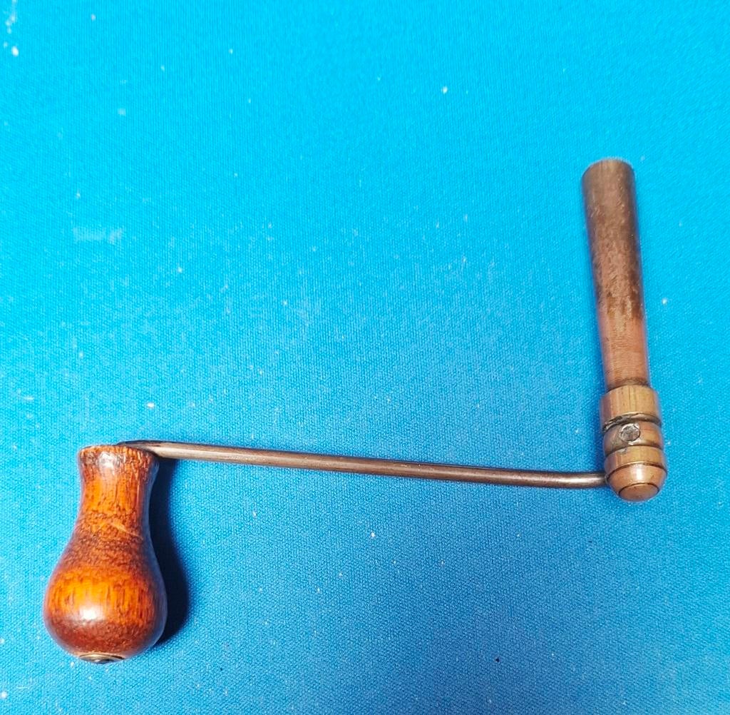 Antieke klok slinger met houten handvat, Ophalen of Verzenden