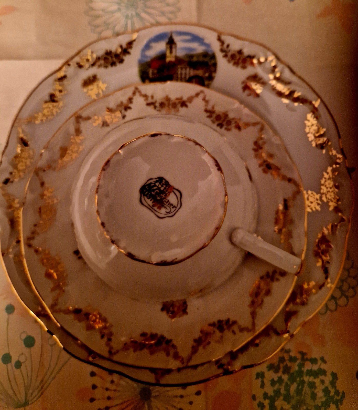 Vintage St. Wolfgang theekopje met schotel en bordje .2 st., Ophalen of Verzenden