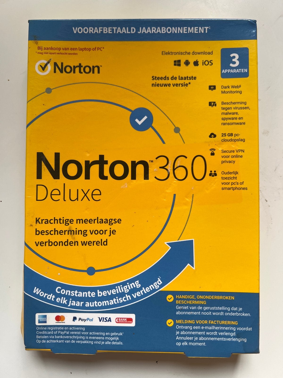 Norton 360 Deluxe - 3 apparaten - 1 jaar abonnement, Computers en Software, Ophalen of Verzenden, Nieuw, Android