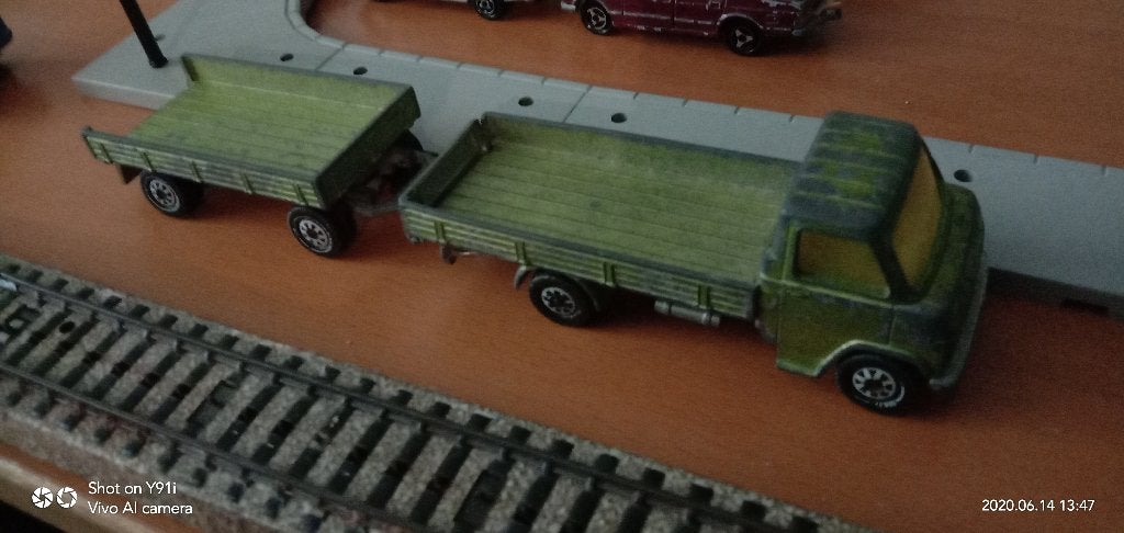 Siku pritchenwagen groen met aanhanger, Ophalen of Verzenden, Gebruikt, Tractor of Landbouw