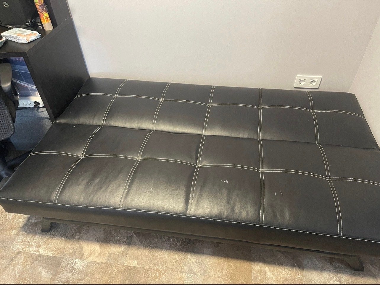 Zwart tweepersoons slaapbank / futon, Ophalen, Gebruikt, Zwart, Tweepersoons
