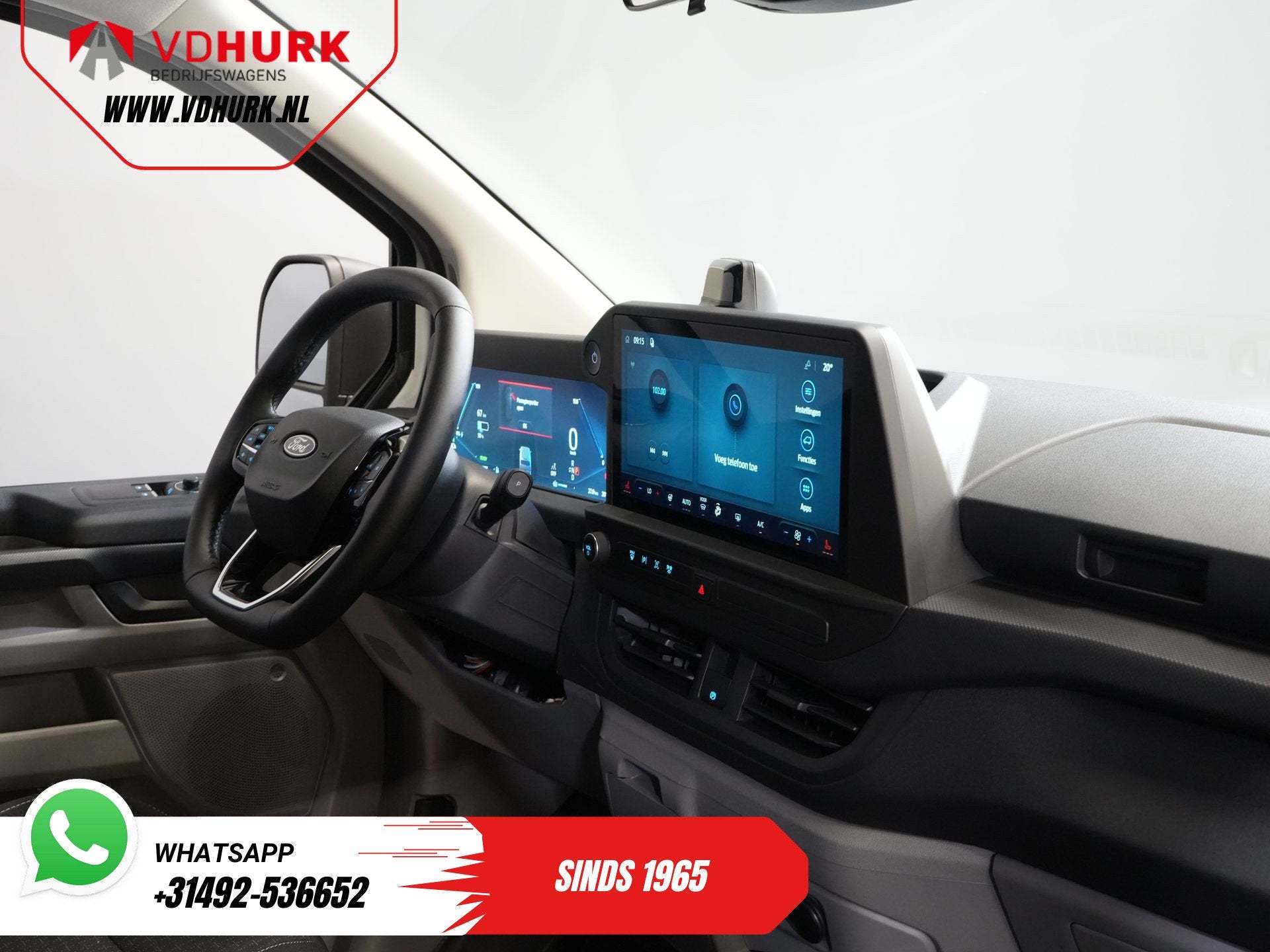 Ford E-Transit Custom Kombi Trend 71kWh 360 km WLTP (Excl. B, Gebruikt, 2000 kg, Wit, Origineel Nederlands