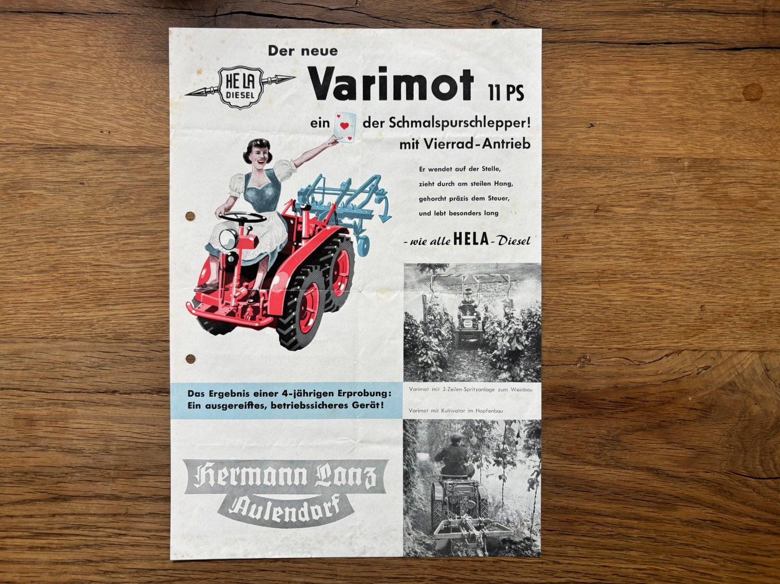 Hela diesel Varimot smalspoor tractor folder, Ophalen of Verzenden, Gelezen, Folder