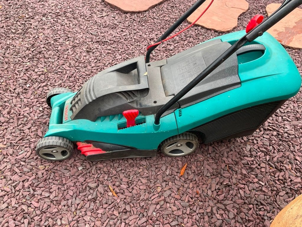 Bosch Rotak 34 Grasmaaier. Ophalen in Veenendaal, Tuin en Terras, Ophalen, Cirkelmaaier, Gebruikt, Elektrische grasmaaier