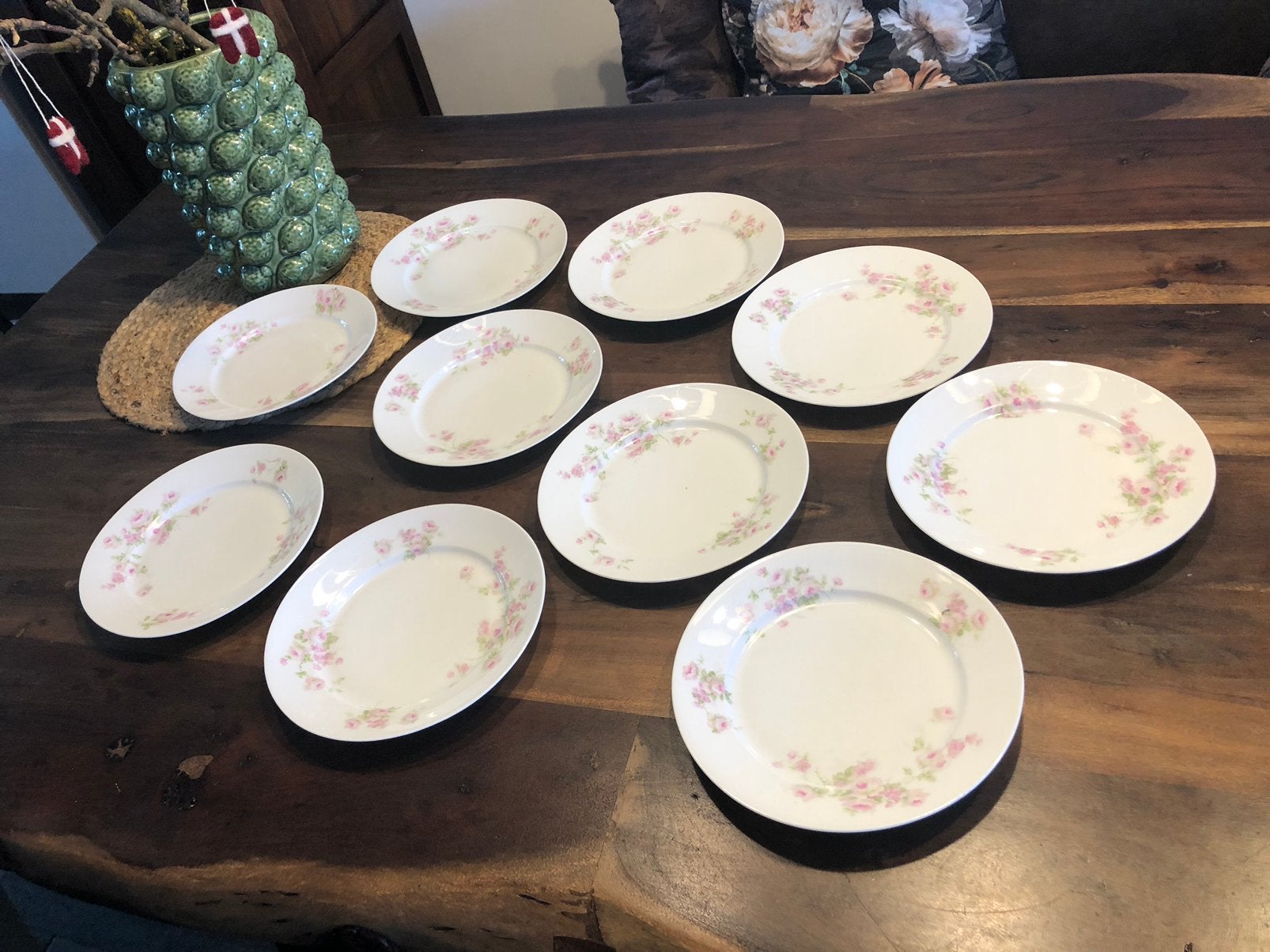 💝 10x Antiek BROCANTE KARLSBAD ROZEN lunchbord - €6,50 p.st, Ophalen of Verzenden