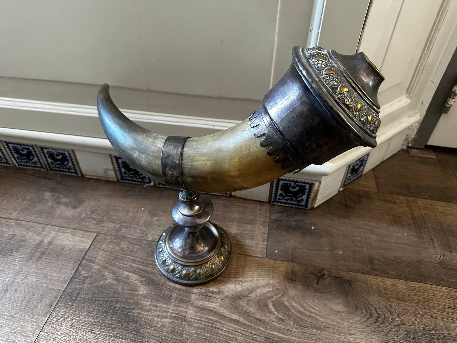 Hoorn des Overvloeds verzilverde kelk, Antiek en Kunst, Ophalen of Verzenden