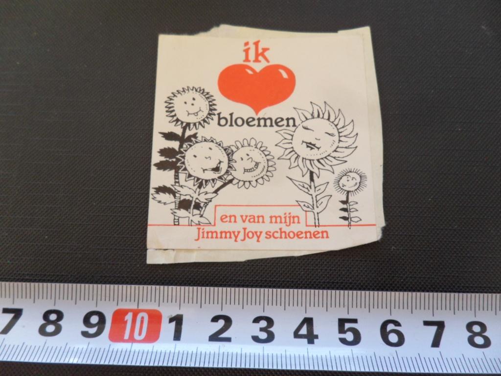 sticker I LOVE Bloemen en JIMMY JOY schoenen, Ophalen, Zo goed als nieuw