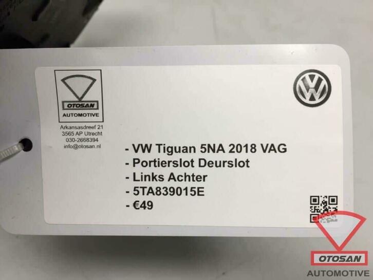vw tiguan 5na vag portierslot deurslot links achter 5ta83901, Gebruikt, Volkswagen, Volkswagen AG, Achter