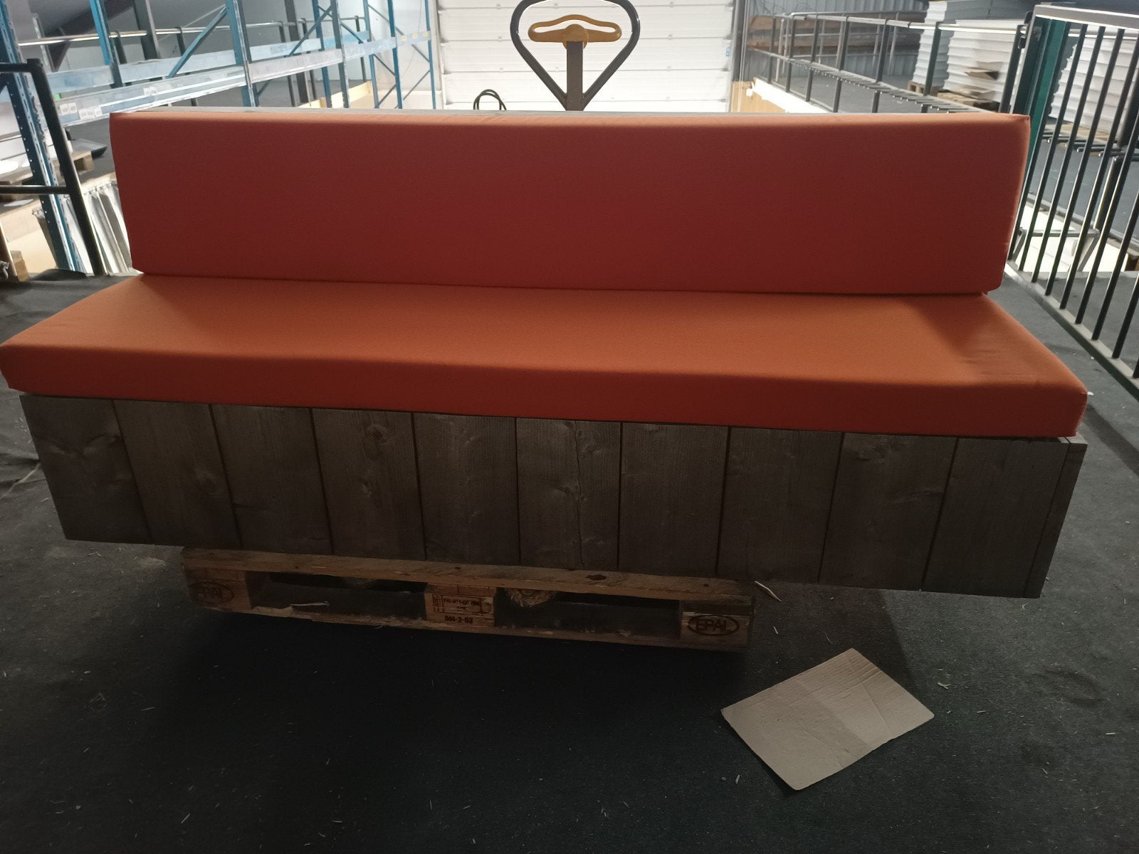 Houten bankje met kussens, Tuin en Terras, Tuinbanken, Ophalen, Gebruikt, Hout