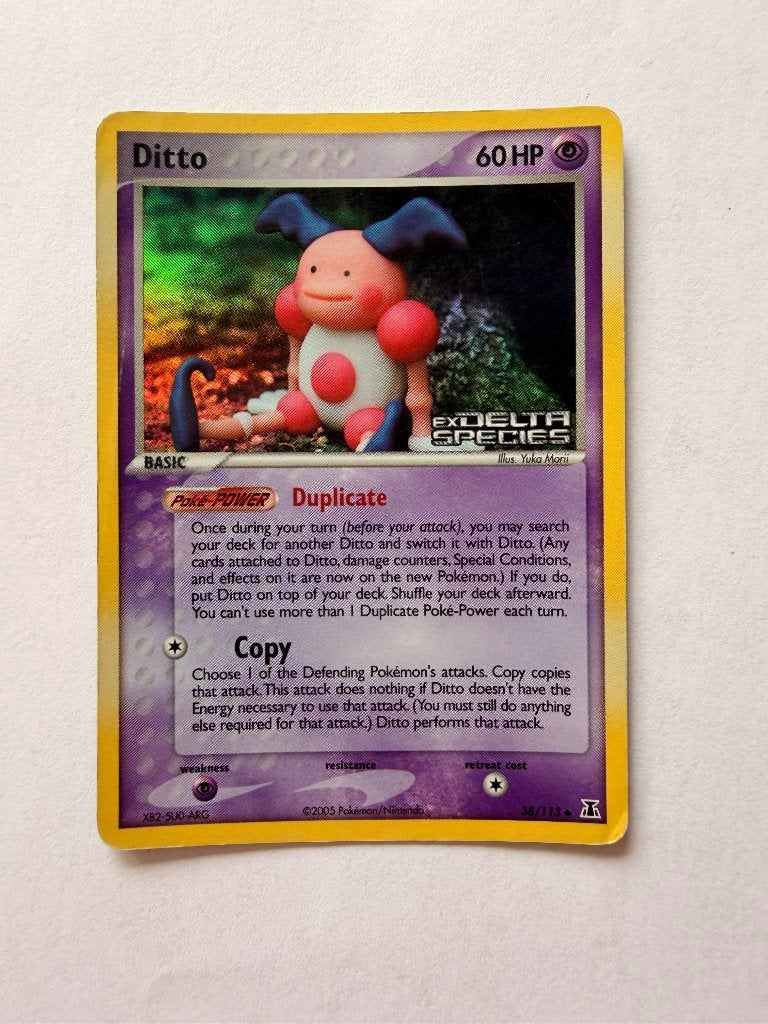 Pokemonkaart Ditto Mr. Mime (DS 38) EX Delta Species 2005, Ophalen of Verzenden, Zo goed als nieuw, Losse kaart, Foil