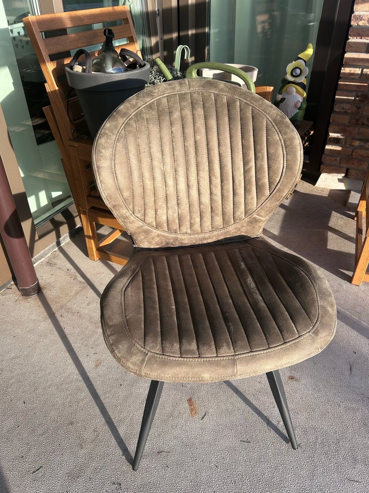 4 Haco stoelen: 2 groene en 2 bruine eetkamerstoelen, Ophalen, Gebruikt, Overige kleuren, Vier