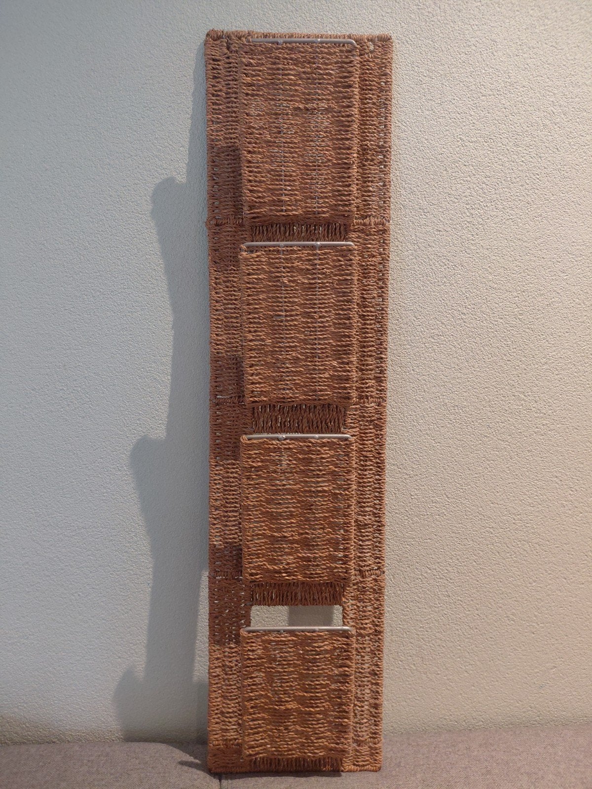 Wandbrievenhouder/Tijdschriftenrek van gevlochten materiaal, Ophalen, Gebruikt, Landelijk, Natuurlijk materiaal