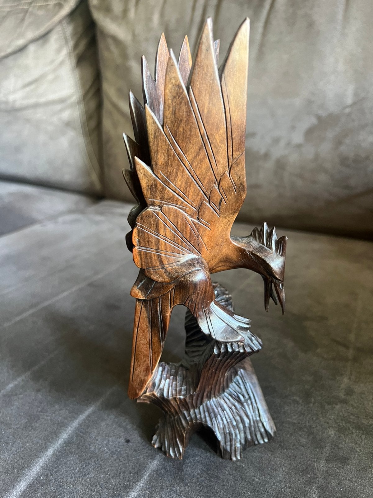 Vintage Handgesneden Houten Vogel / Adelaar Indonesië / Bali, Houtsnijwerk, Ophalen of Verzenden, Handgemaakt, Hout