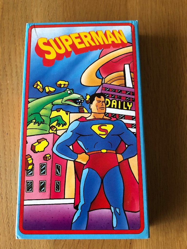 VHS Vintage animatie videoband film van superman (54), Tekenfilm, Ophalen of Verzenden, Zo goed als nieuw, Vanaf 6 jaar