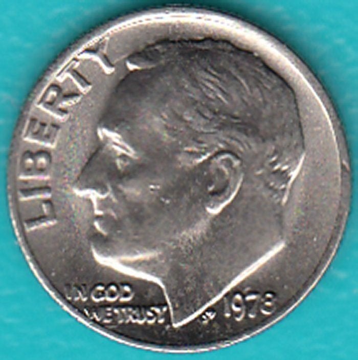 USA Dime Roosevelt 1978, KM# 195a in munthouder, Ophalen of Verzenden, Noord-Amerika, Losse munt