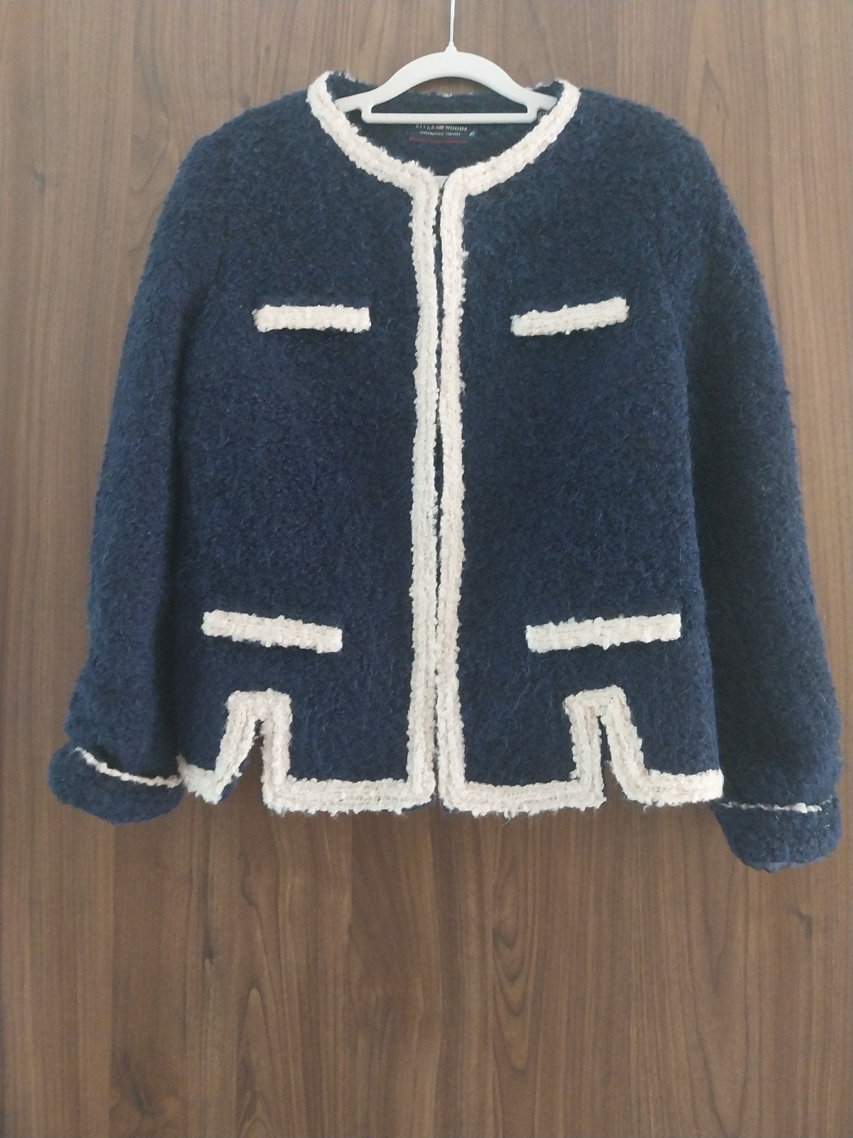 River Woods Wollen Blazer - Diep Donkerblauw, Ophalen of Verzenden, Zo goed als nieuw, Blauw